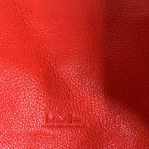 India Hicks Carmen Leather Clutch In Flamingo. - Picture 4 of 13